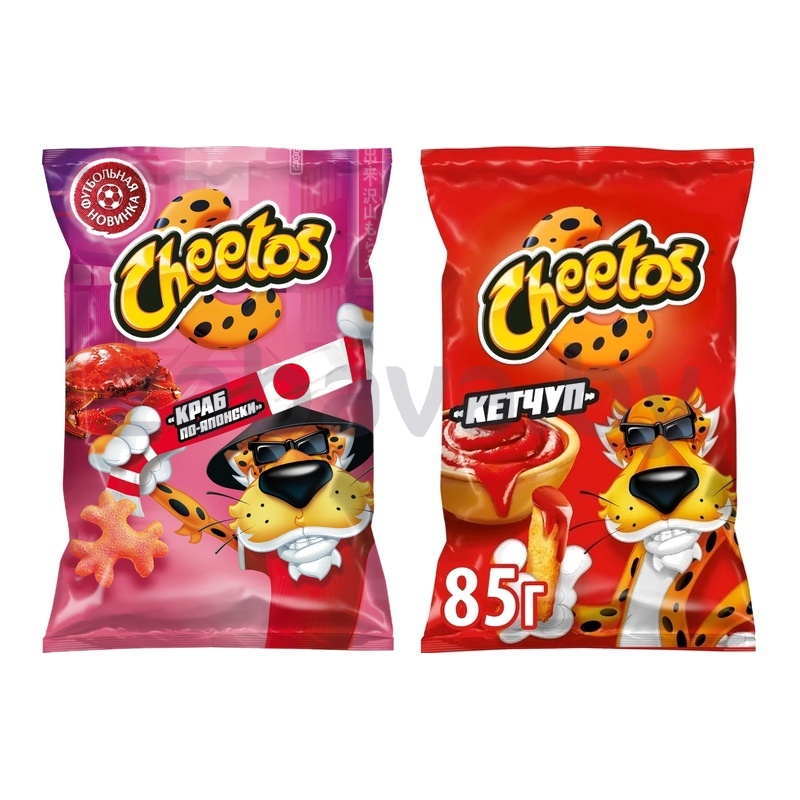 Палочки кукурузные Cheetos, кетчуп или краб по-японски, 85 г