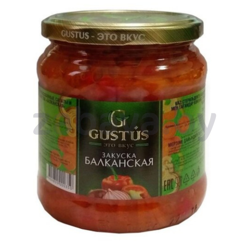 Закуска Gustus «Балканская» из моркови и перца, 460 г