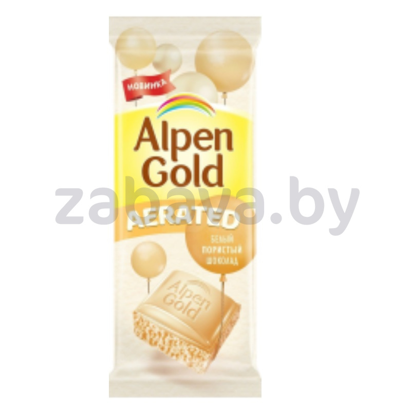 Шоколад Alpen Gold, белый, пористый, 75 г