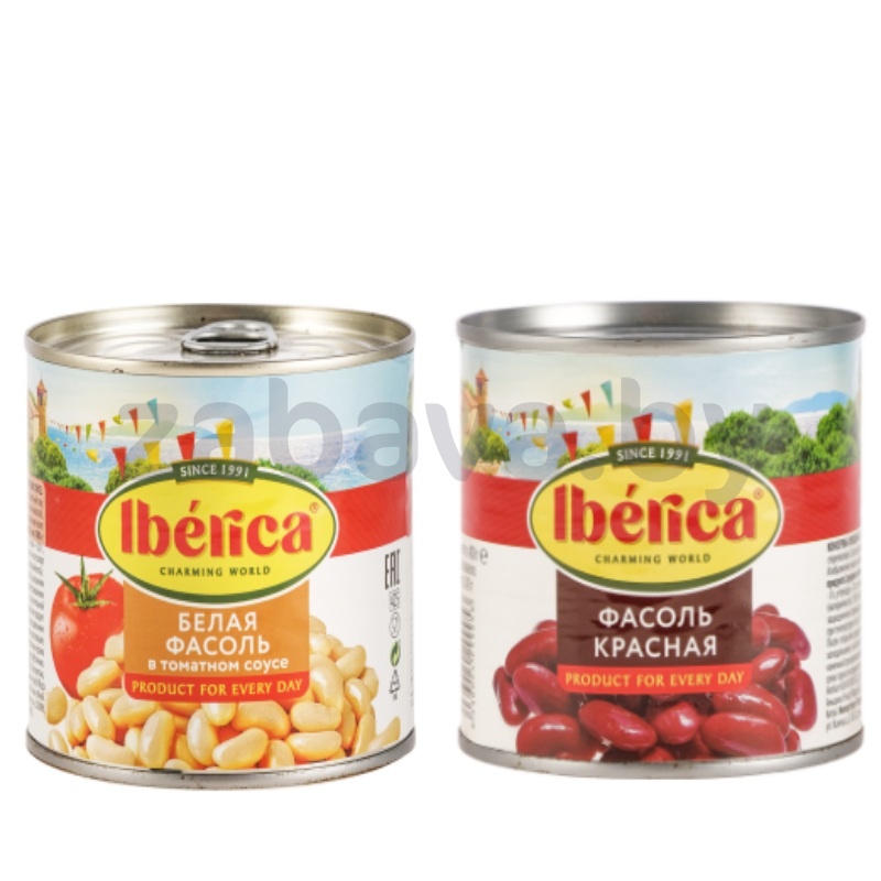 Фасоль Iberica, белая/красная в рассоле, 420 г