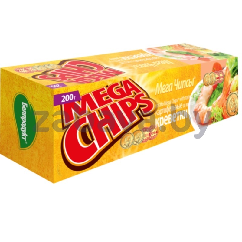 Чипсы картоф. Mega Chips, креветки, 200 г