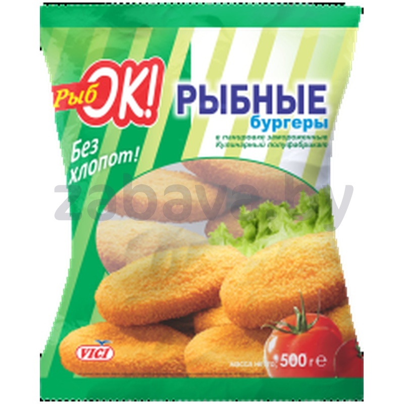 Бургеры рыбные Vici, «Рыбок», п/ф, замор., 1 кг