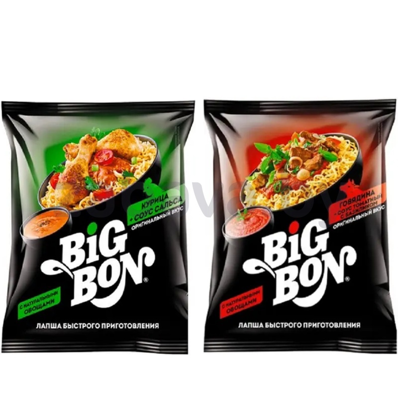 Лапша Big Bon, говядина/курица, 75 г