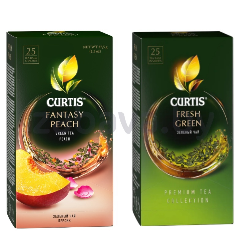 Чай Curtis Fantasy Peach или Fresh Green, 25 пакет.