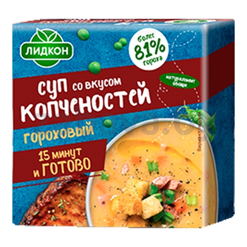 Суп гороховый «Лидкон» со вкусом копченостей, 200 г