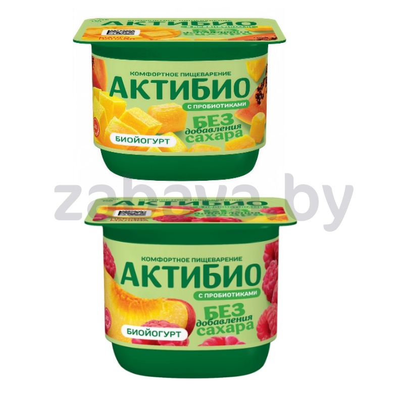 Биойогурт «АктиБио», 3%, персик-малина или манго-папайя, 130 г