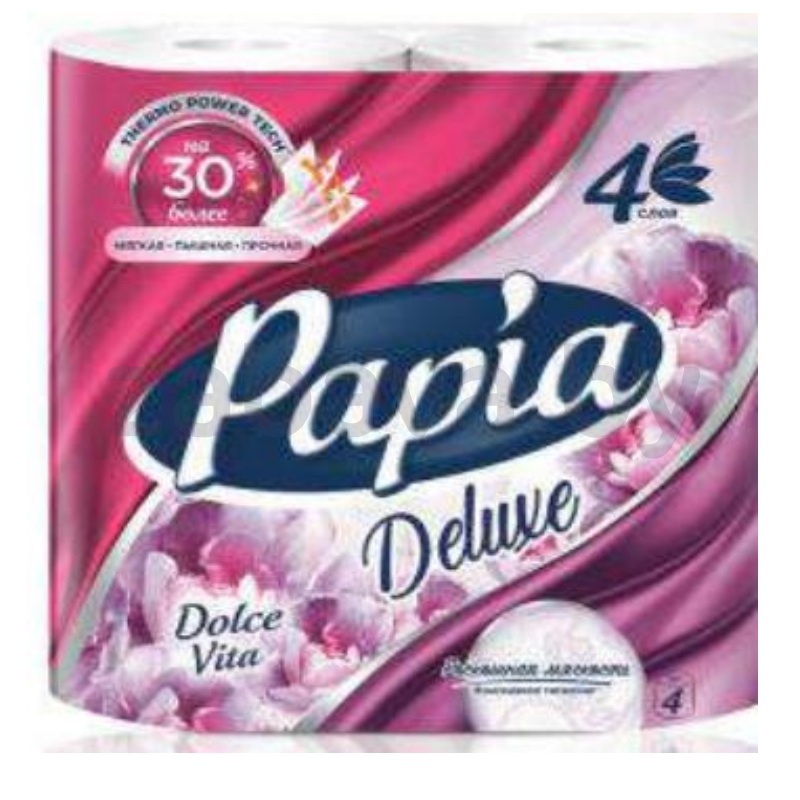 Бумага туалетная Papia Deluxe Dolce Vita, 4 сл., 4 рул.