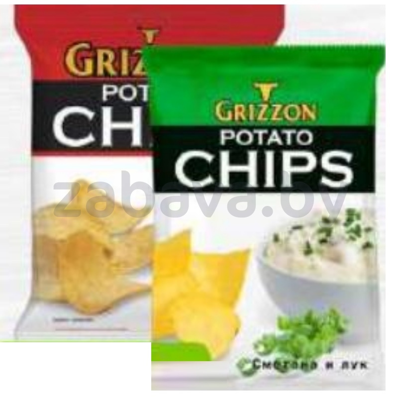Чипсы картофельные Grizzon, 150 г, сметана-лук или краб