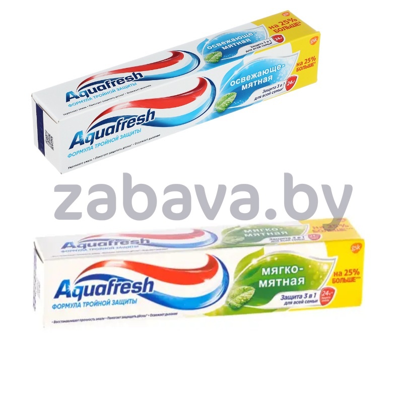 Зубная паста Aquafresh, освежающе-мятная или мягко-мятная, 125 мл