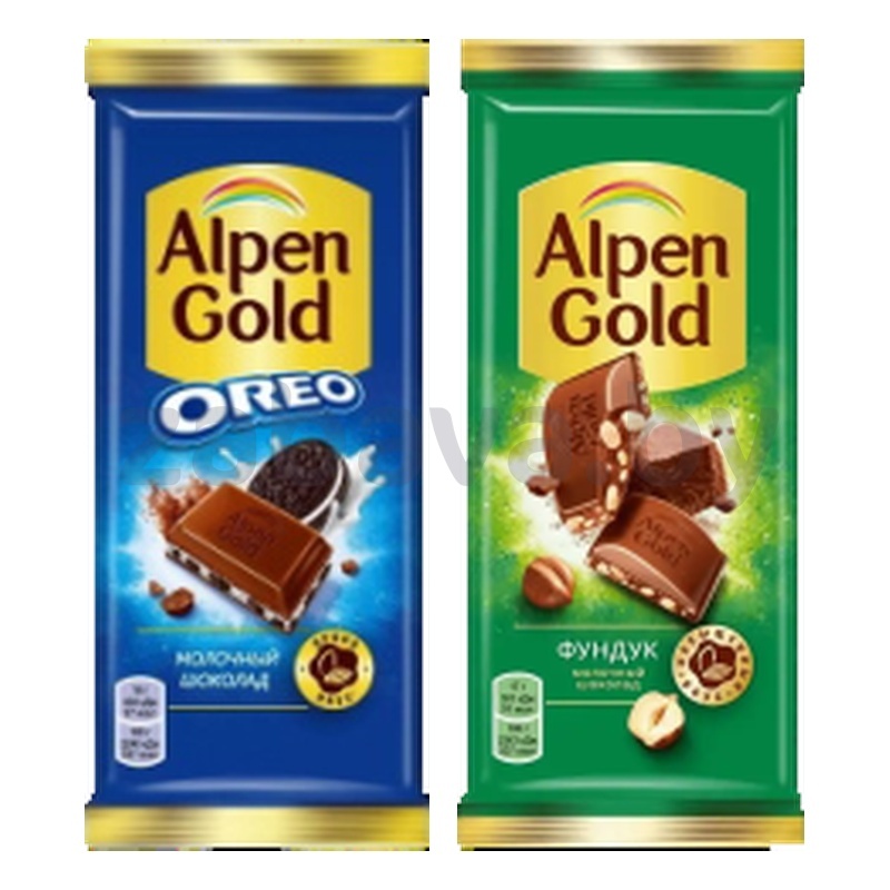 Шоколад молочн. Alpen Gold Oreo или фундук, 85 г