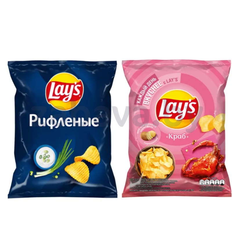 Чипсы Lay's, картофельные, краб или сметана-лук, 70 г