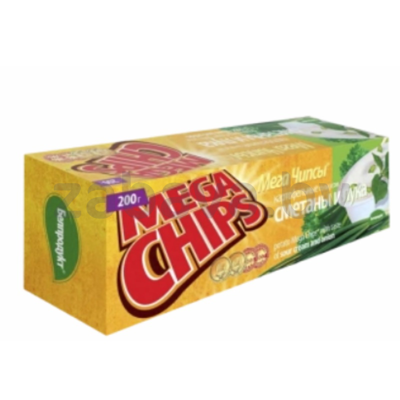 Чипсы Mega Chips, сметана-лук, 200 г