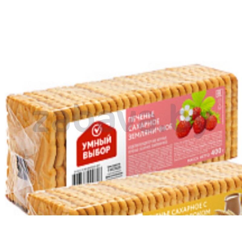 Печенье сахарное «Умный выбор», земляничное 400 г