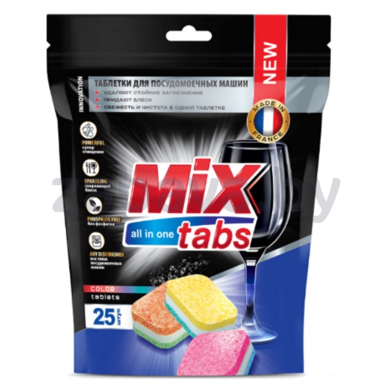 Таблетки для ПММ Mix Tabs All In One, 25 шт.