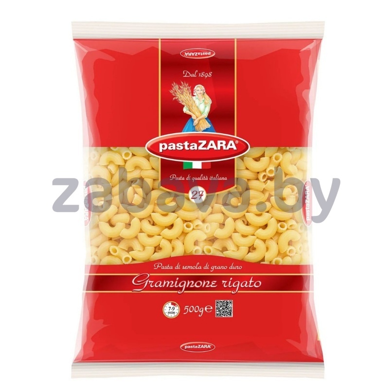 Макароны Pasta Zara Gramignone Rigato № 27, 500 г
