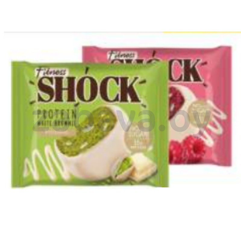 Брауни Fitness Shock, бел. шоколад и фисташка или малина, 50 г