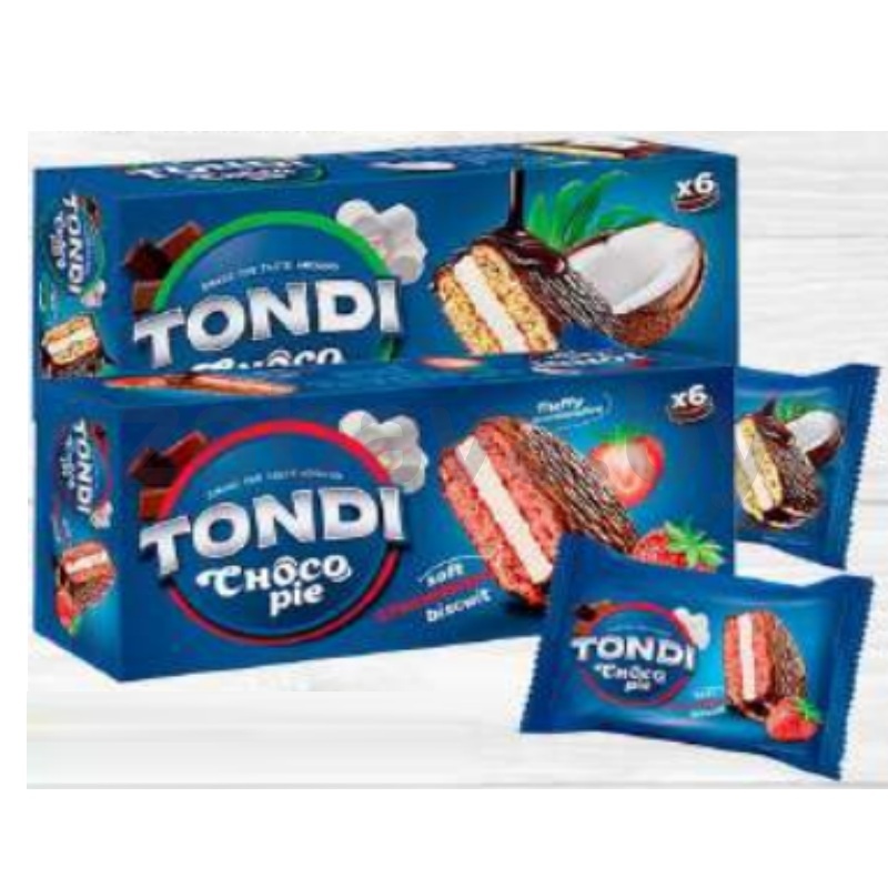 Печенье Tondi Choco Pie, глазир., 30 г × 6 шт., 180 г, в ассорт.
