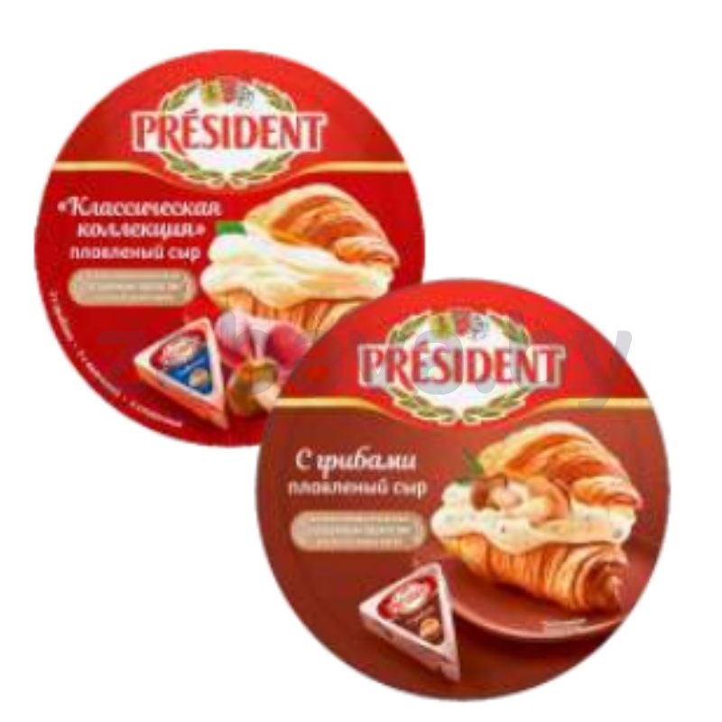 Сыр плавленый President, 140 г, в ассорт.
