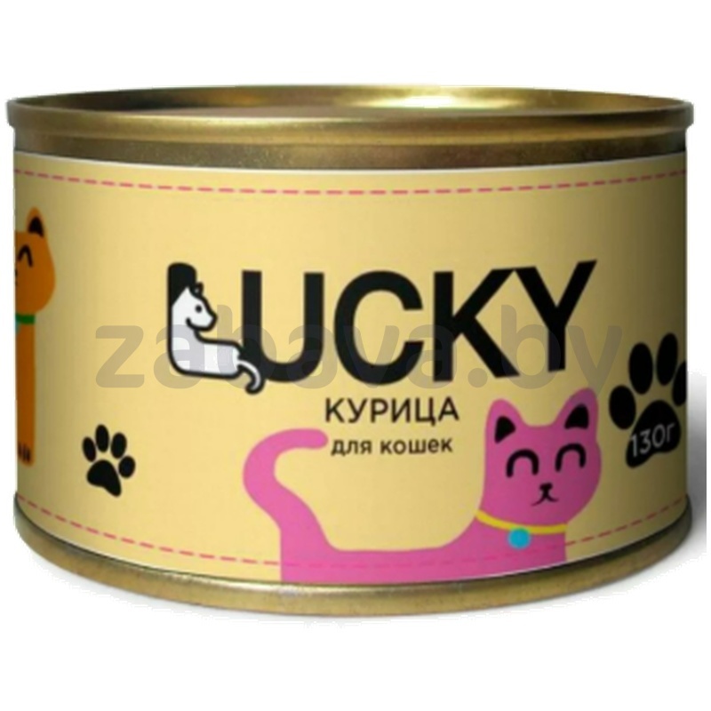 Консервы для кошек Lucky, курица, 130 г