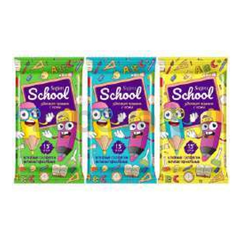 Салфетки влажные Salfety School, 15 шт.