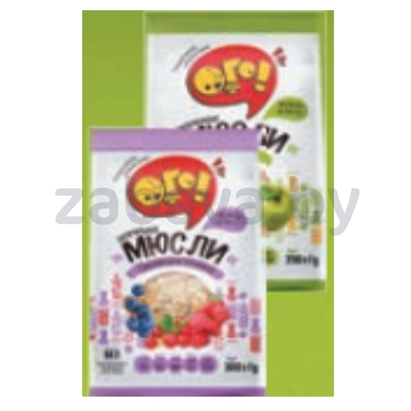 Мюсли запеч. «Ого!», малина-черника или яблоко, 300/350 г