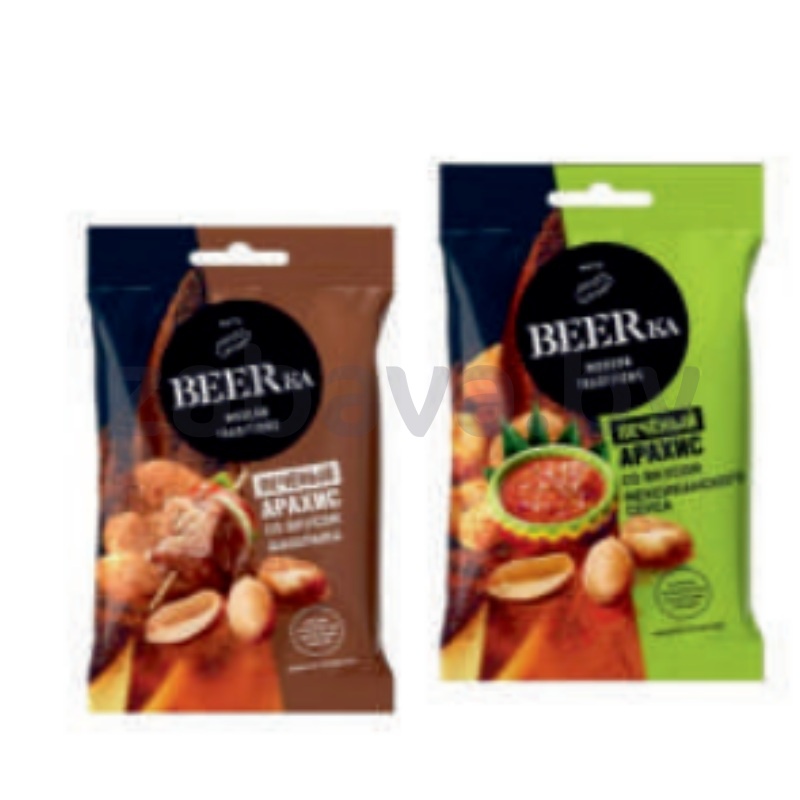 Арахис Beerka, 90 г, печеный, в ассорт.