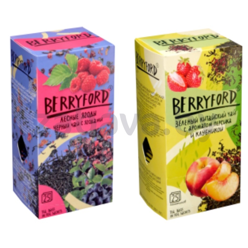 Чай Berryford, черн. с ар. лесн. ягод или зел. с ар. перс. и клубн., 20 пак.