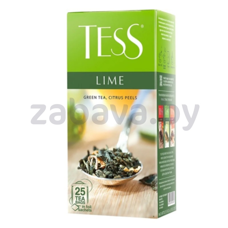 Чай Tess Lime, зеленый с цедрой лимона, 25 пак.