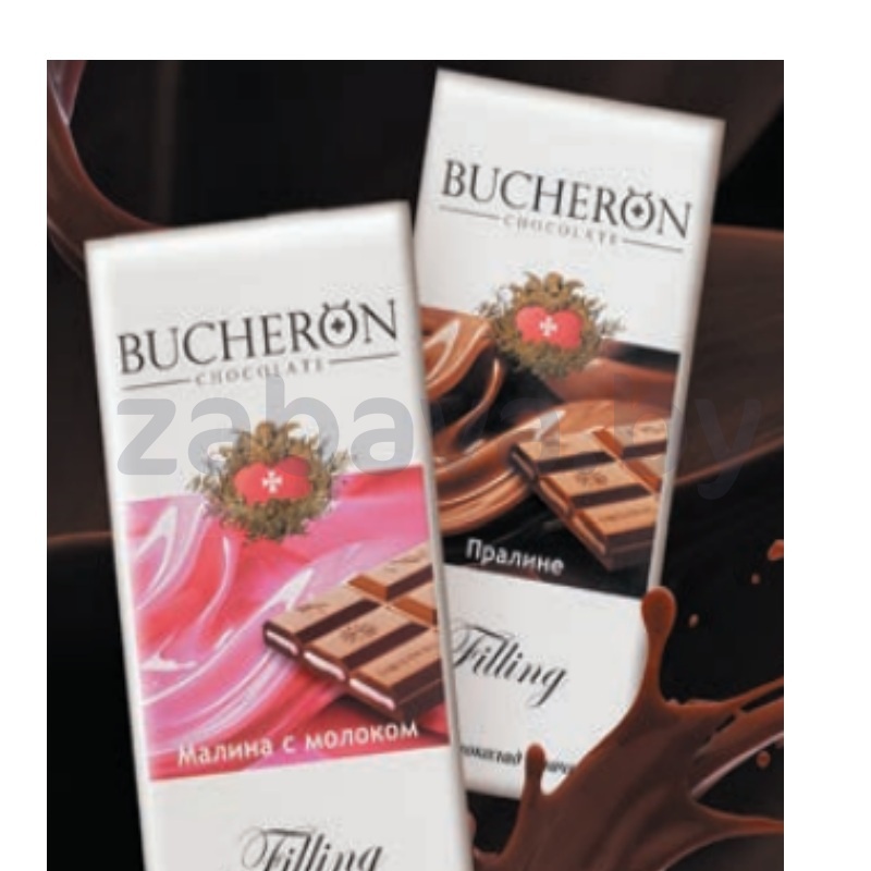 Шоколад молочн. Bucheron, малина с молоком или пралине, 85 г