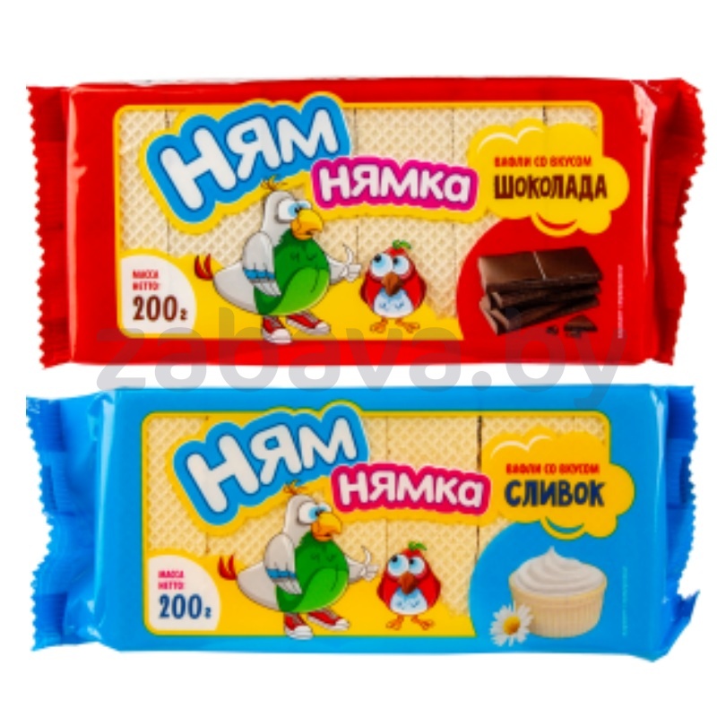 Вафли «Ням-Нямка» со вк. шоколада или сливок, 200 г