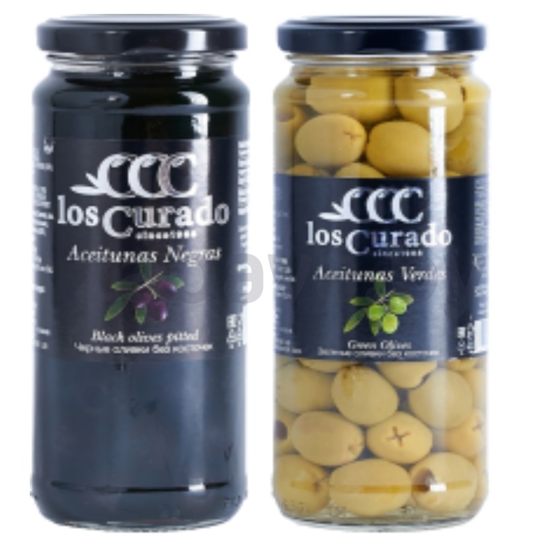 Оливки Los Curado зел./черн., б/к, 340/350 г
