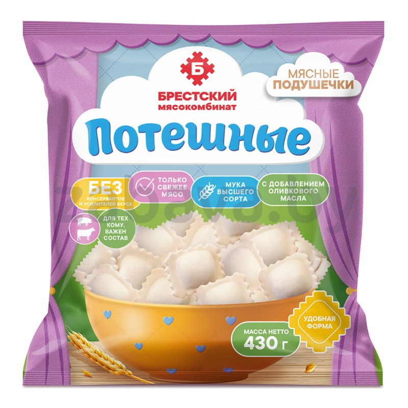 Пельмени «Мясные подушечки» «Потешные», зам., 430 г