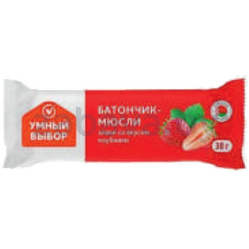 Батончик-мюсли «Умный выбор», клубника, 30 г