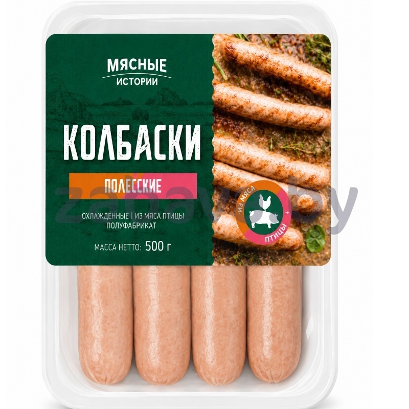 Колбаски из птицы «Мясные истории», «Полесские», п/ф, охл., 500 г