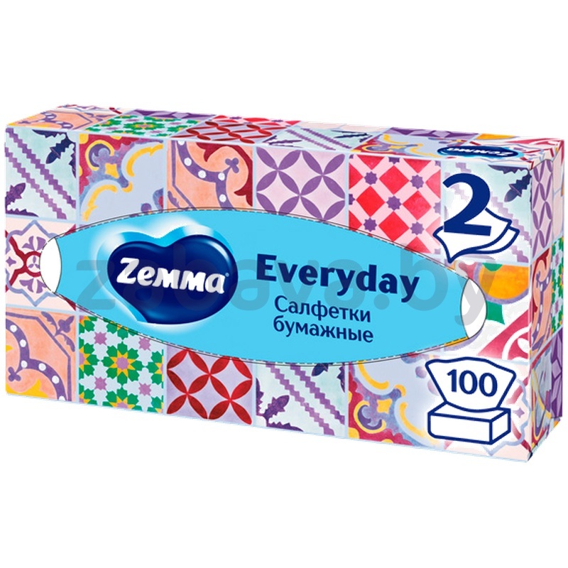 Салфетки бумажные Zemma, Everyday, 2 слоя, 100 шт.