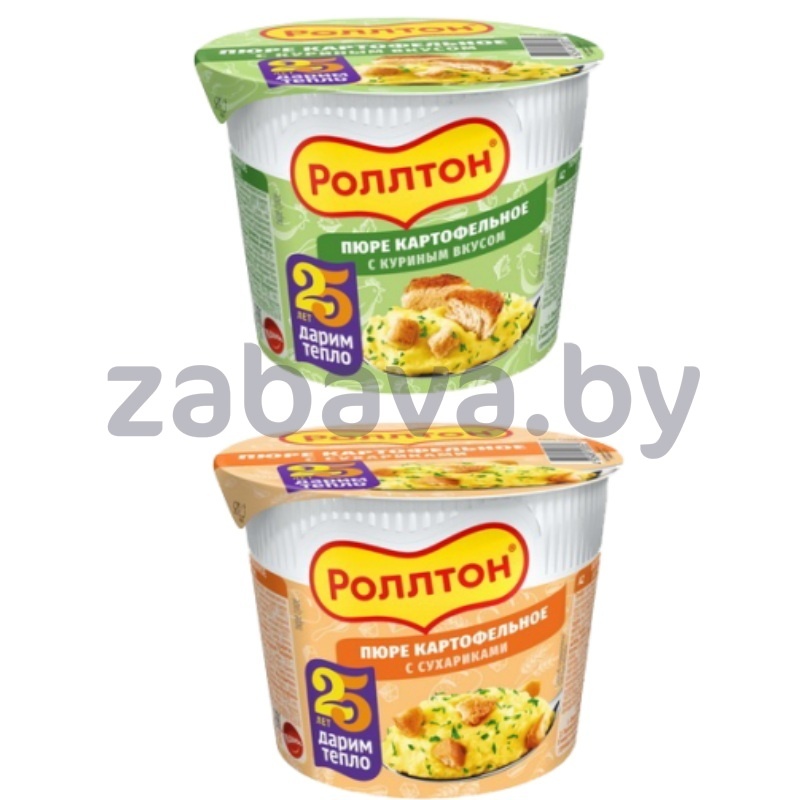 Пюре картофельное б/п «Роллтон», курица или с сухариками, 40 г