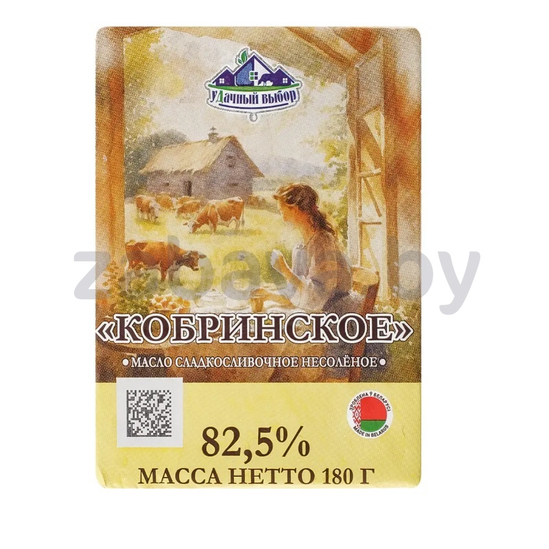 Масло сладкослив. «Кобринское», несол., 82,5%, 180 г