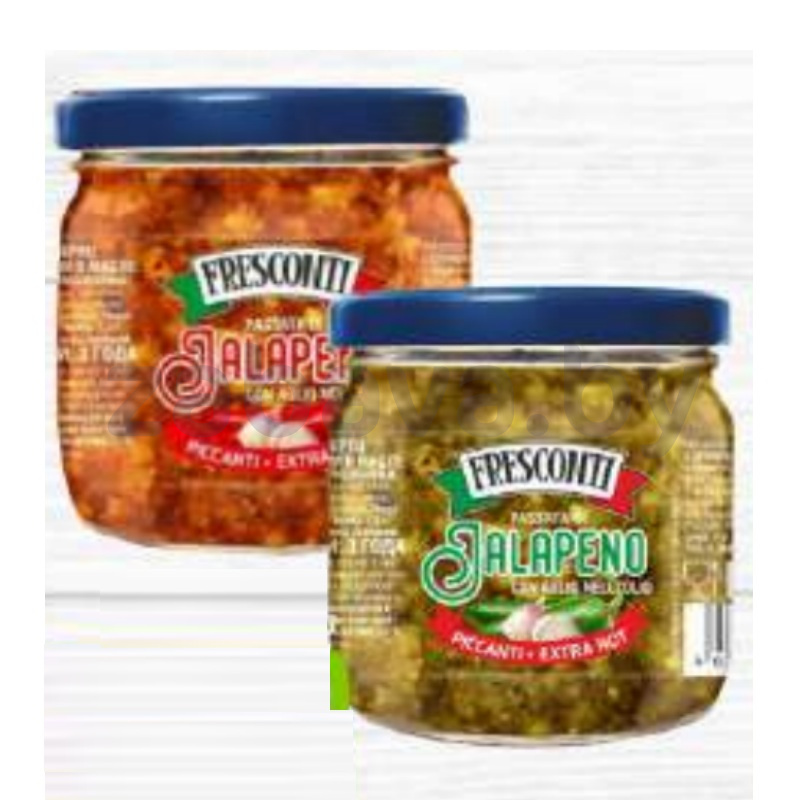 Перец халапеньо Fresconti с чесноком в масле, красный/зеленый, 200 г