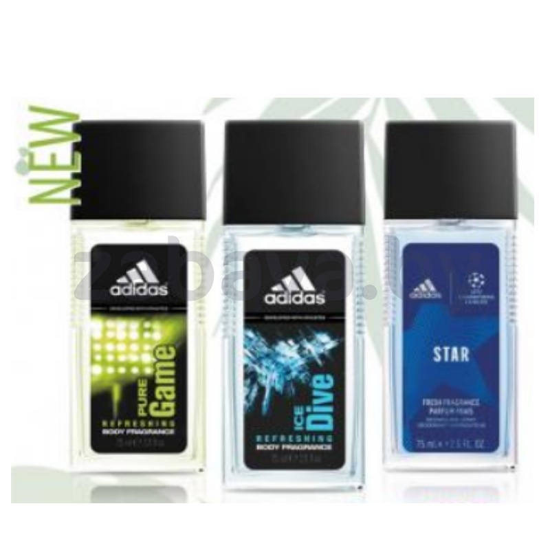 Спрей для тела Adidas, мужской, парфюмир., 75 мл, в ассорт.