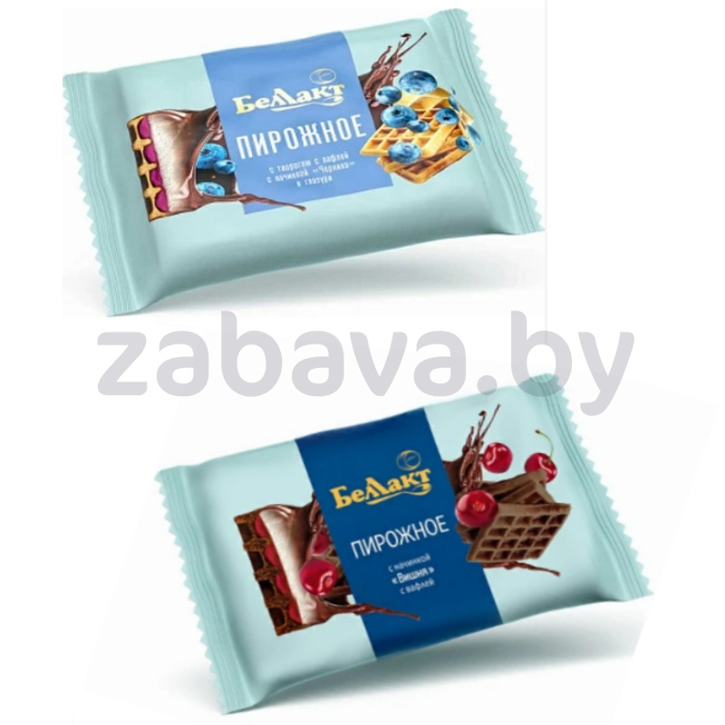 Пирожное «Беллакт» творожное, черника/вишня, 23%, 100 г