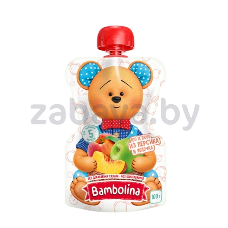 Пюре Bambolina, яблоко-персик, 100 г