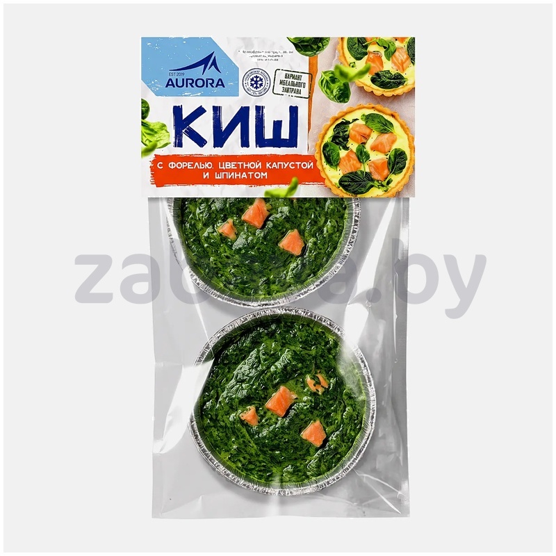 Киш Aurora с форелью, цветн. капустой и шпинатом, зам., 240 г