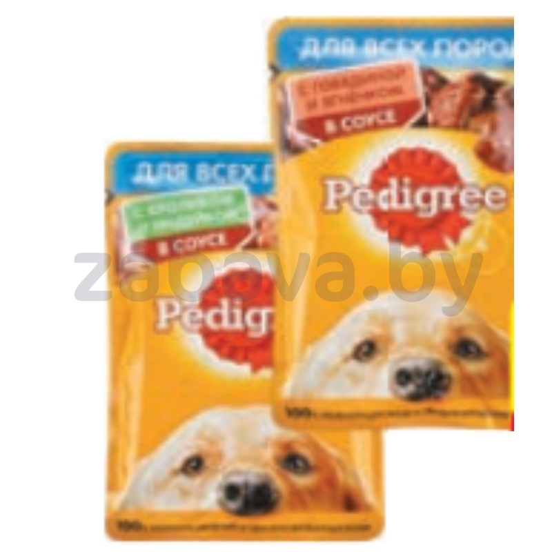 Корм д/собак Pedigree, кролик-индейка в соусе или говяд.-ягненок, 85 г