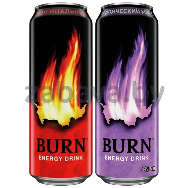 Напиток энергетический Burn, тропический микс или оригинальный, 0,449 л