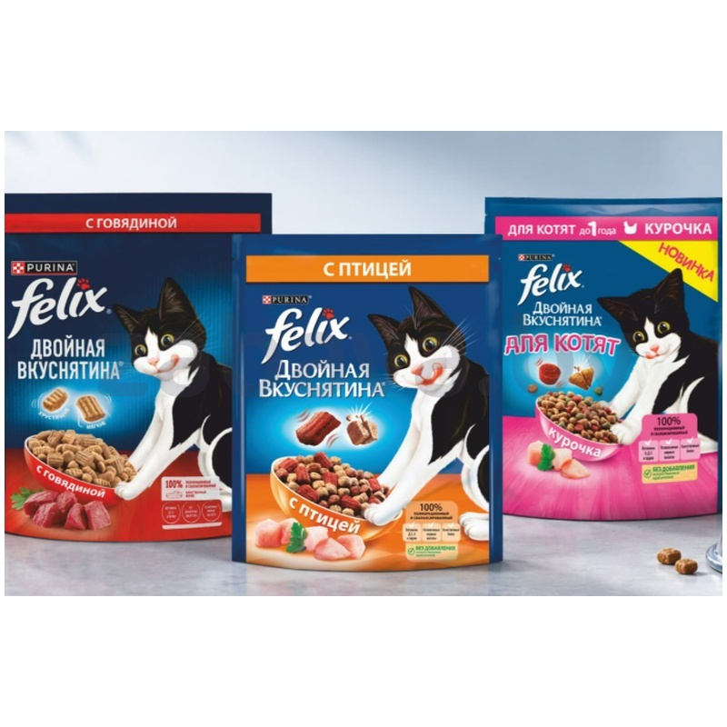 Корм для кошек Felix, 600 г, в ассорт.