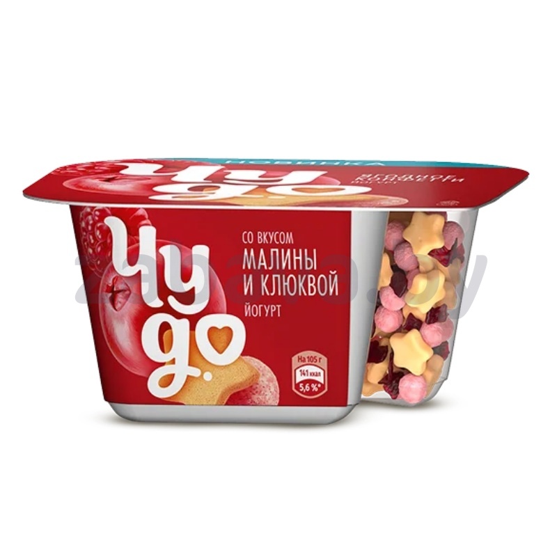 Йогурт «Чудо», малина-клюква, РФ, 105 г