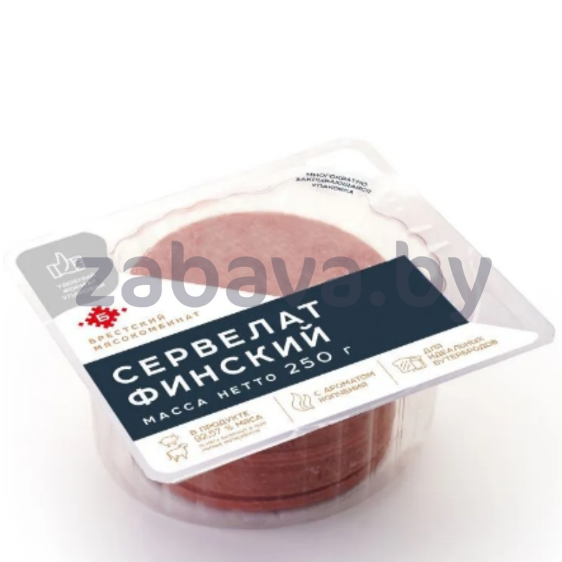 Сервелат «Финский», к/в, 250 г, «Брестский» МК