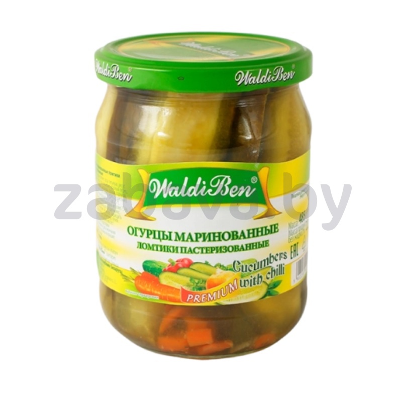 Огурцы WaldiBen, марин., ломтики, 485 г
