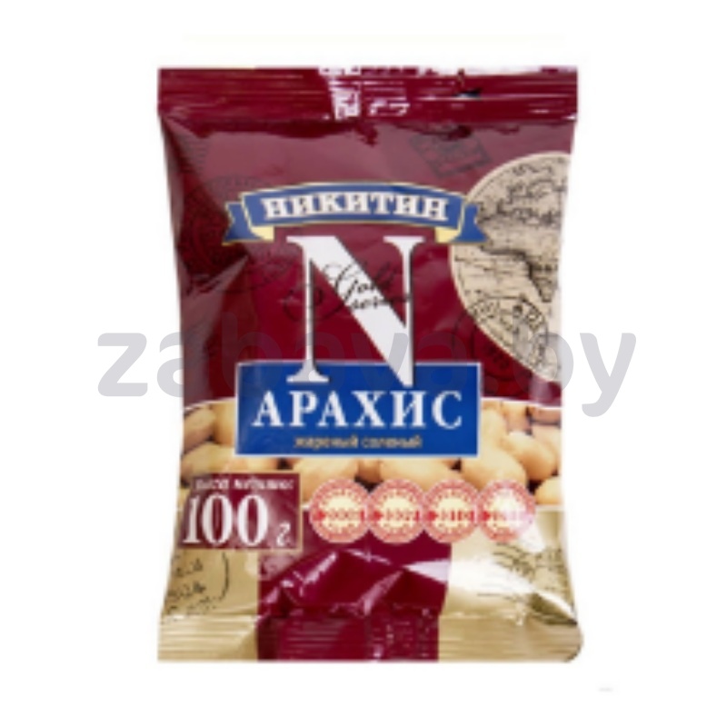 Арахис «Никитин», жар., сол., 100 г