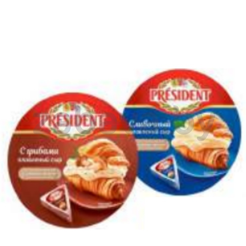 Сыр плавленый President, сливочный/с грибами, 140 г